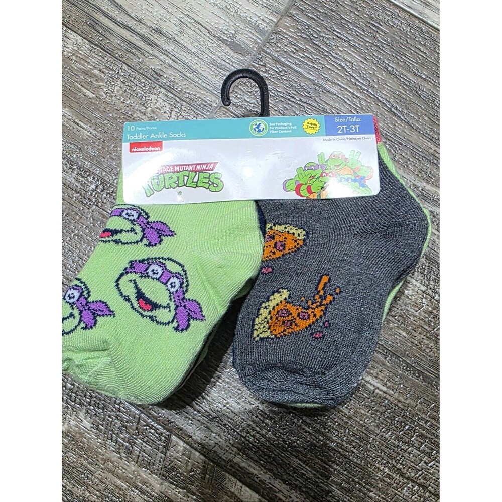 Nickelodeon Teenage Mutant Ninja Turtles Toddler Socks 2 Packs - 2t-3t